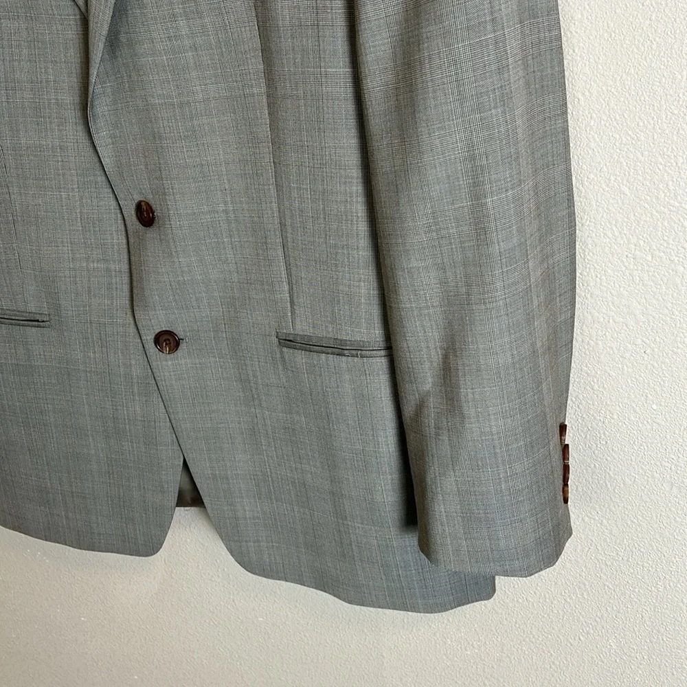 Ralph‎ Lauren Grey Suit Jacket Plaid Two Button